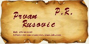 Prvan Rusović vizit kartica